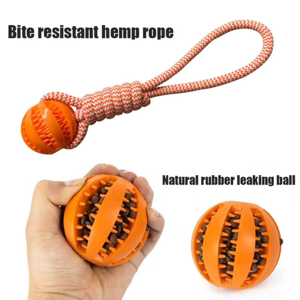 Interactive Dog Treat Ball - Cotton Rope Chew & Training Toy