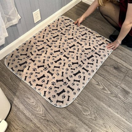 Reusable Pet Urine Proof Mat with Paw Print Design