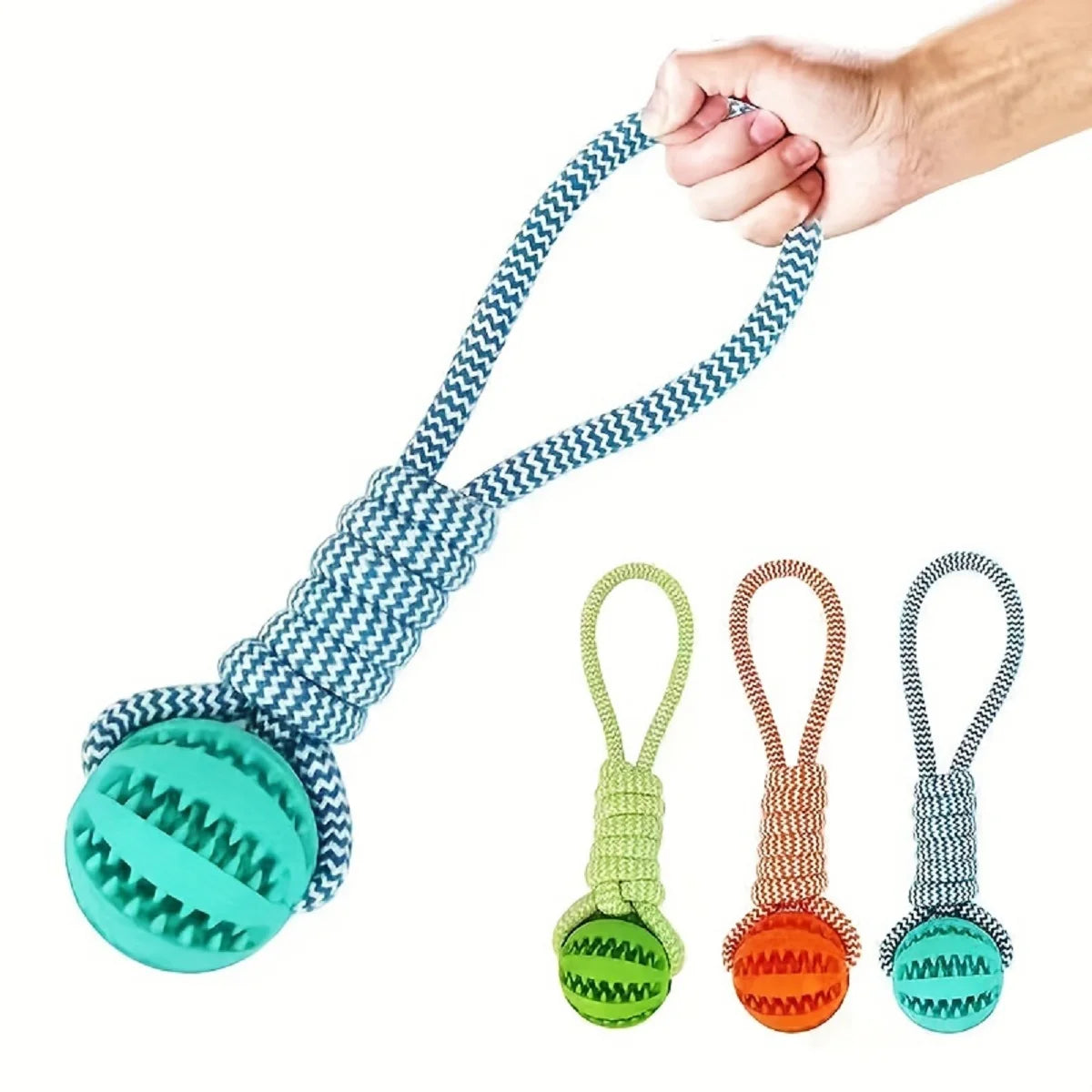 Interactive Dog Treat Ball - Cotton Rope Chew & Training Toy