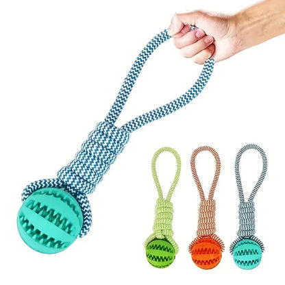 Interactive Dog Treat Ball - Cotton Rope Chew & Training Toy