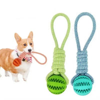 Interactive Dog Treat Ball - Cotton Rope Chew & Training Toy