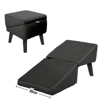 2-in-1 Convertible Wooden Home Step Stool Dog Ramp Stairs for Bed