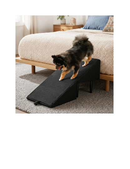 2-in-1 Convertible Wooden Home Step Stool Dog Ramp Stairs for Bed